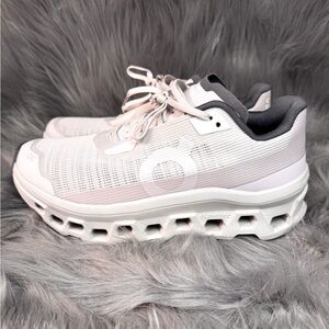 On Running Women's Cloudmonster White/ Grey Sneakers